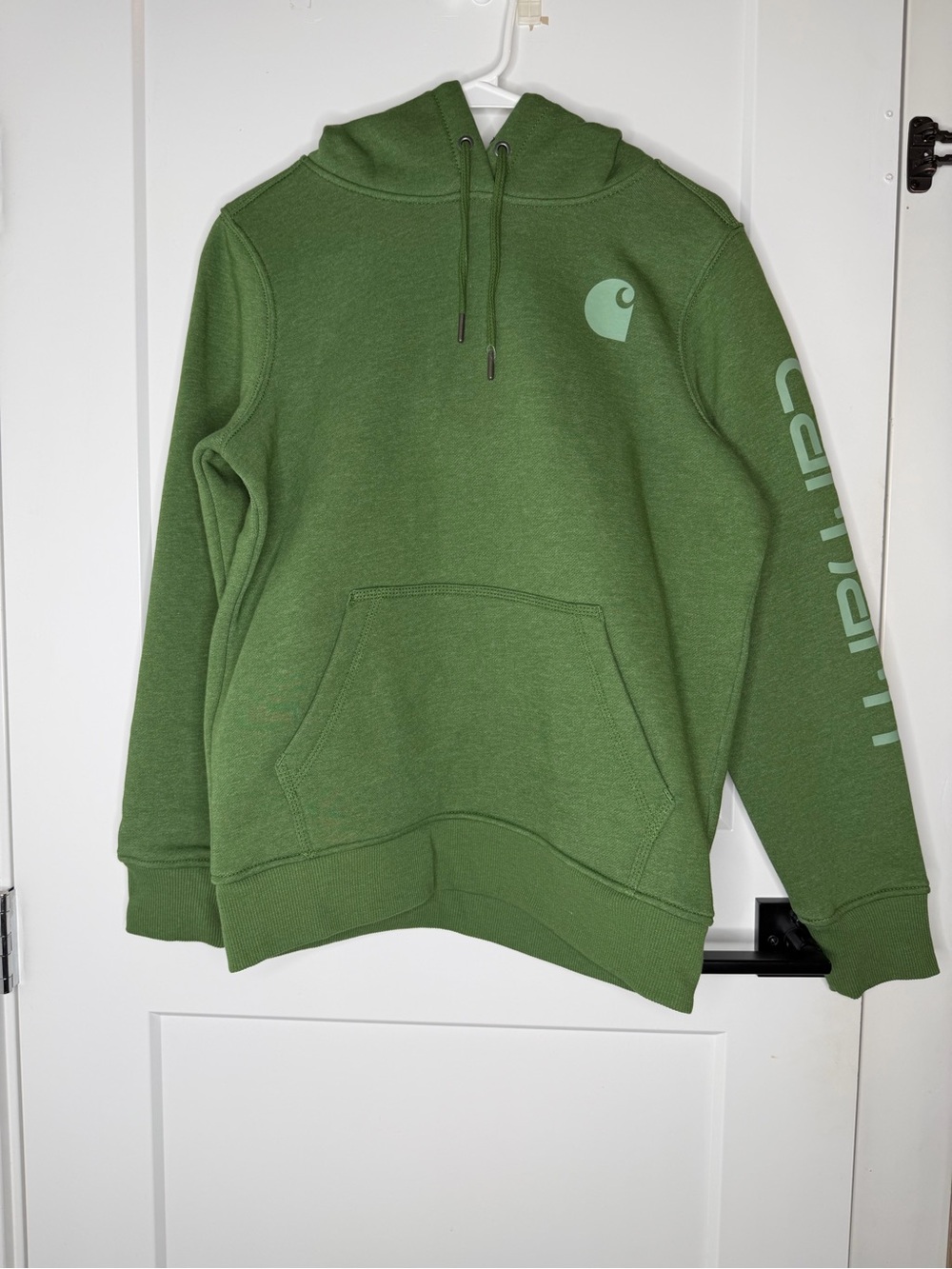Carhartt Men’s Olive Green Logo Hooded Crewneck Sweatshirt